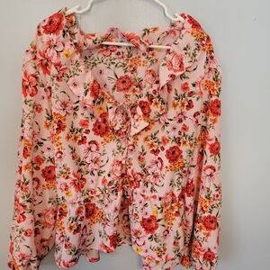 Old Navy Ruffled Floral Blouse- Like New- XXL